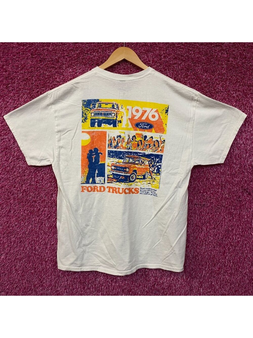 Junk Food Ford Pickups Trucks 1976 Graphic T-Shirt Large